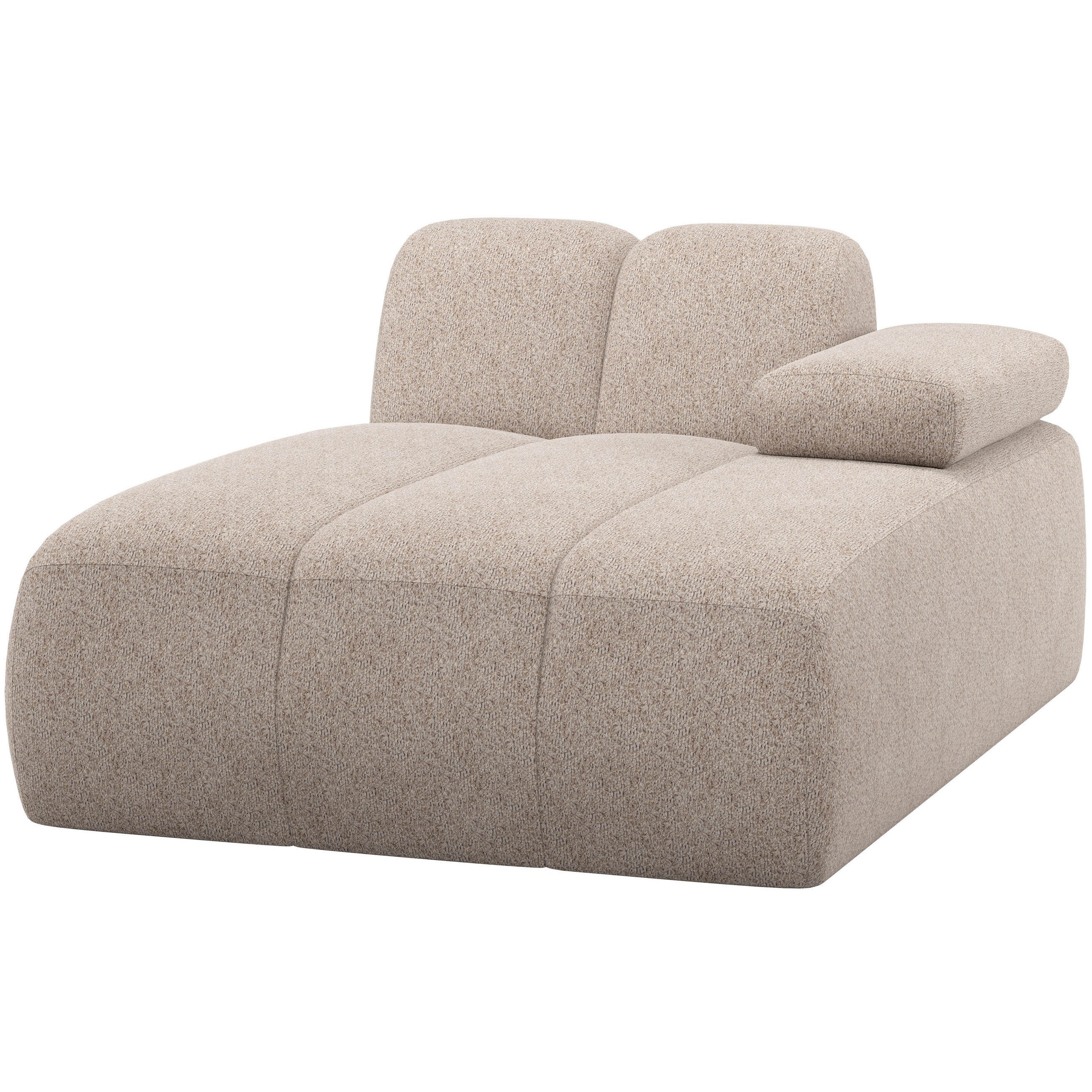 SOFAELEMENT Mojo Sandfarben Webstoff Armteilverstellung  - Sandfarben/Schwarz, MODERN, Kunststoff/Textil (124/74/162cm) - Livetastic