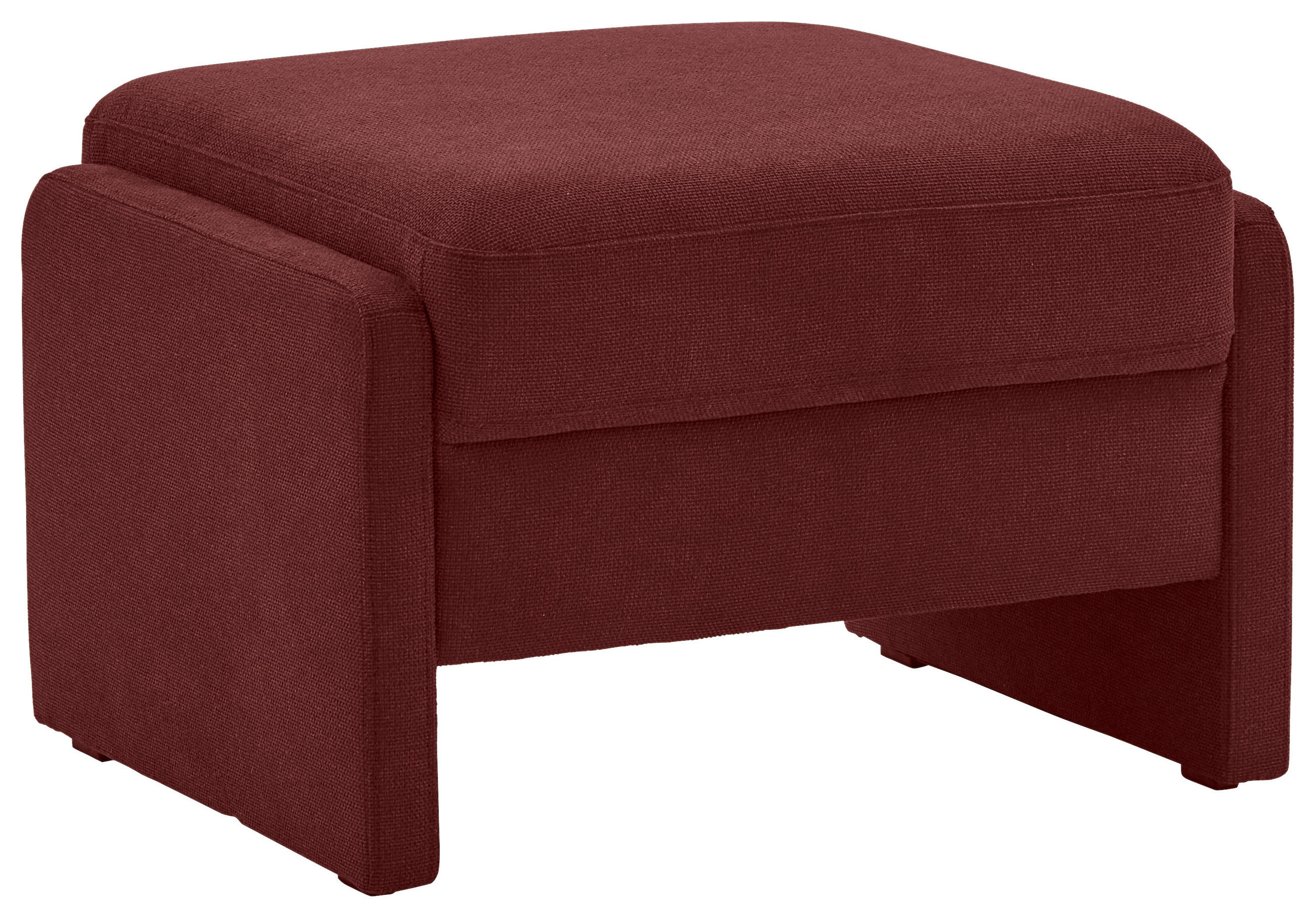 HOCKER Flachgewebe Bordeaux  - Bordeaux/Schwarz, MODERN, Kunststoff/Textil (70/47/60cm) - Pure Home Comfort