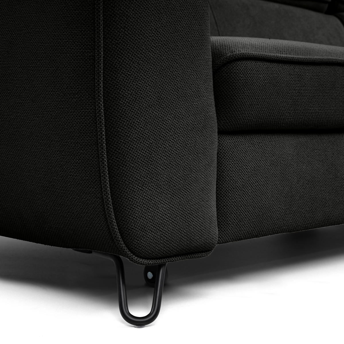 CloseUp von Stylife ECKSOFA inkl. Funktion Schwarz Flachgewebe.