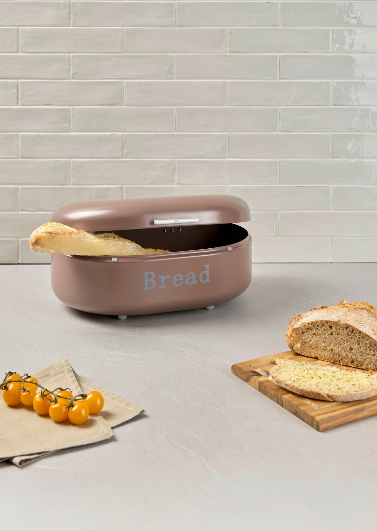 CHLEBNÍK - barvy stříbra/průhledné, Konvenční, kov/plast (40,5/26,5/18,8cm) - Homeware Profession.