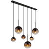 HÄNGELEUCHTE 91/20/117 cm    - Klar/Schwarz, Design, Glas/Metall (91/20/117cm) - Globo
