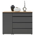SIDEBOARD 135/102/41 cm  - Eichefarben/Schwarz, Design, Holz/Holzwerkstoff (135/102/41cm) - Dieter Knoll