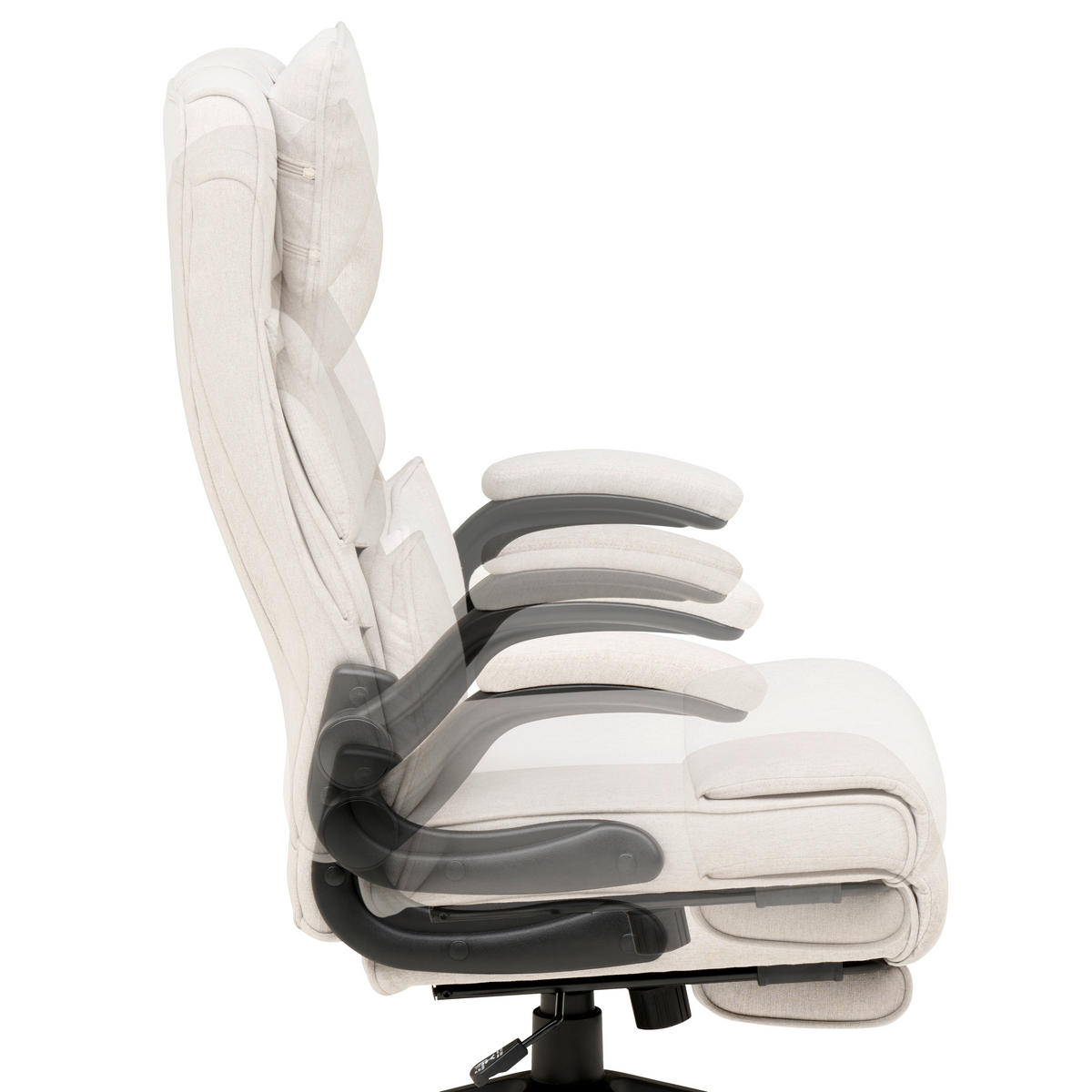 CHEFSESSEL  in Webstoff Creme  - Creme/Schwarz, MODERN, Kunststoff/Textil (62/112-122/65cm) - MID.YOU