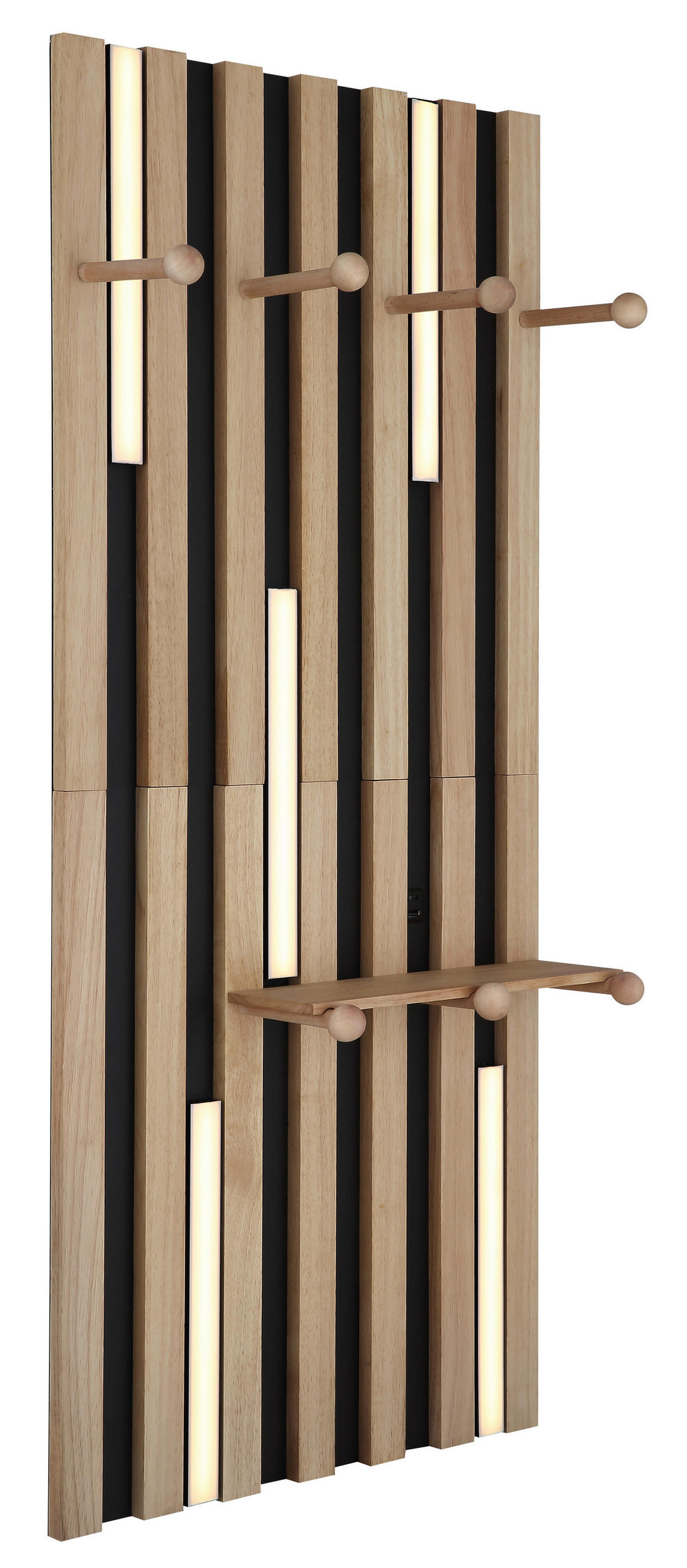 LED-WANDLEUCHTE 50/110 cm   - Schwarz/Weiß, Natur, Holz/Kunststoff (50/110cm) - Globo