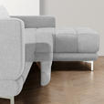 ECKSOFA in Webstoff Hellgrau  260/187 cm  - Chromfarben/Hellgrau, Design, Textil/Metall (260/187cm) - Xora