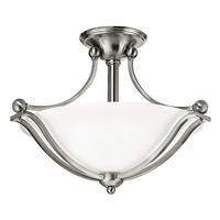 DECKENLEUCHTE Bolla 48.9/35.6 cm  - Nickelfarben, Natur, Glas/Metall (48.9/35.6cm) - Elstead Lighting