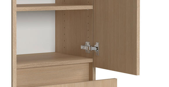 MIDISCHRANK 60/131/35 cm  - Sandfarben/Eichefarben, KONVENTIONELL, Holzwerkstoff/Kunststoff (60/131/35cm) - Xora