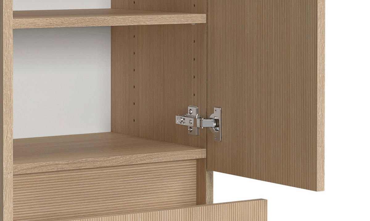 MIDISCHRANK 60/131/35 cm  - Sandfarben/Eichefarben, KONVENTIONELL, Holzwerkstoff/Kunststoff (60/131/35cm) - Xora