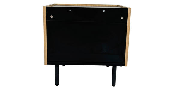 NACHTKÄSTCHEN in Schwarz, Eichefarben - Eichefarben/Schwarz, Design, Holzwerkstoff/Metall (50/50/40cm) - Xora