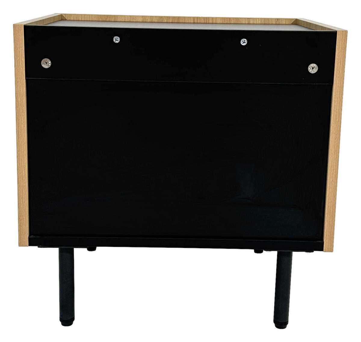 NACHTKÄSTCHEN in Schwarz, Eichefarben  - Eichefarben/Schwarz, Design, Holzwerkstoff/Metall (50/50/40cm) - Xora