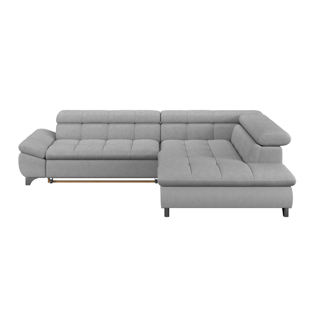 ECKSOFA Hellgrau Chenille  - Chromfarben/Hellgrau, KONVENTIONELL, Textil/Metall (312/234cm) - Livetastic