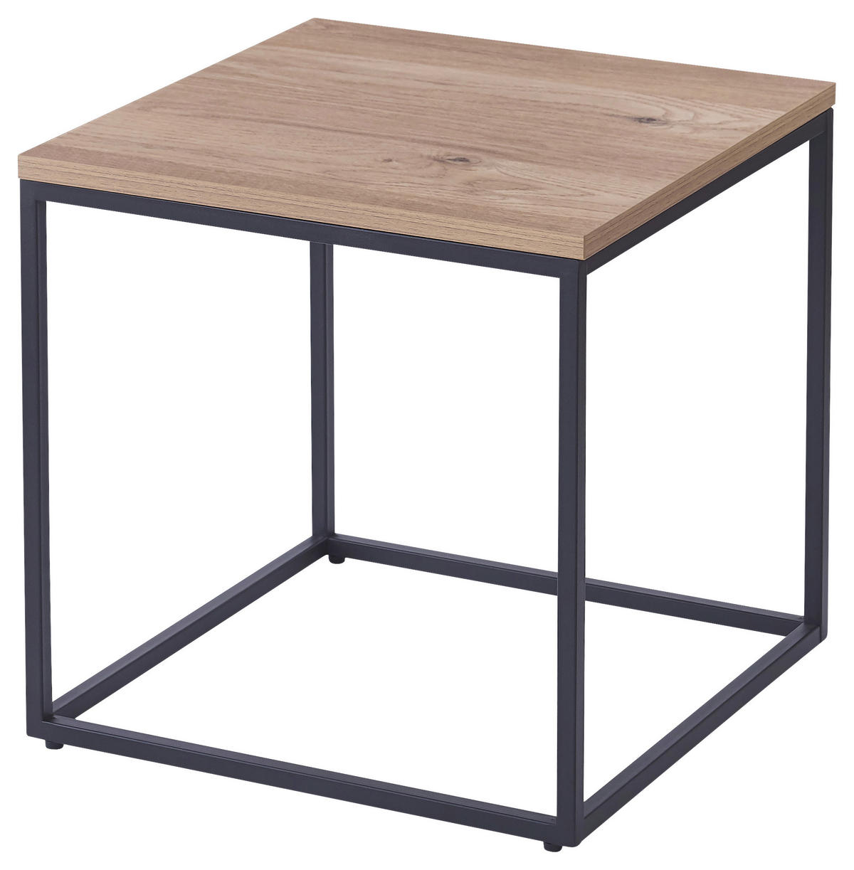 COUCHTISCH 45/45/45 cm quadratisch Naturfarben, Schwarz  - Schwarz/Naturfarben, Design, Holzwerkstoff/Metall (45/45/45cm) - Ti'me