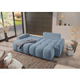 ECKSOFA Blau Flachgewebe  - Blau/Schwarz, KONVENTIONELL, Kunststoff/Textil (256/157cm) - Carryhome