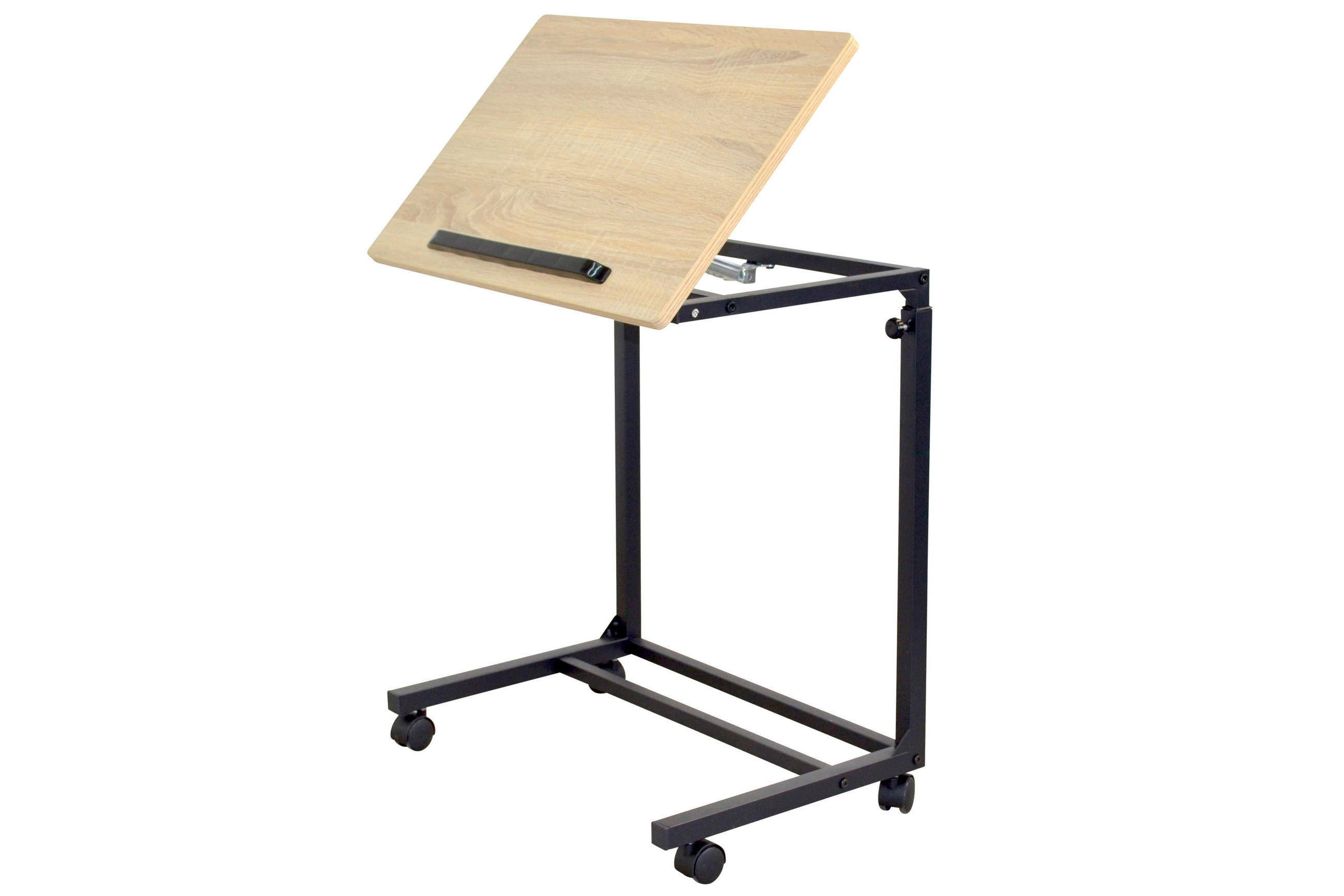 BEISTELLTISCH 55/36/62-88,5 cm Schwarz, Eichefarben rechteckig  - Eichefarben/Schwarz, Design, Holzwerkstoff/Kunststoff (55/36/62-88,5cm) - MID.YOU