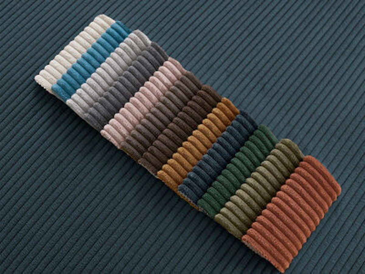 HOCKER ATILLA Cord Dunkelblau  - Schwarz/Dunkelblau, MODERN, Kunststoff/Textil (92/44/48cm)