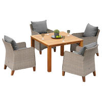 GARTENGARNITUR 5-teilig  - Naturfarben, MODERN, Holz/Kunststoff - Gardenson