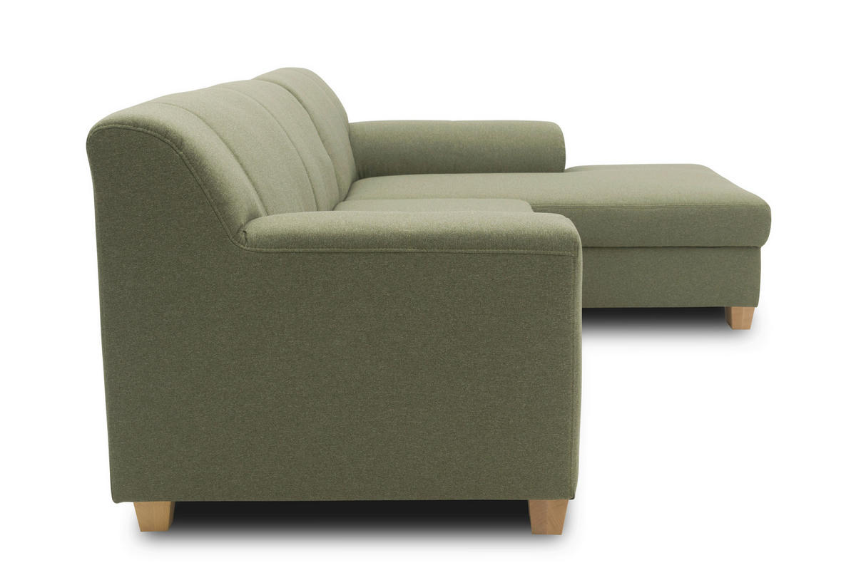 ECKSCHLAFSOFA TINOS Grün Webstoff  - Beige/Grün, Basics, Textil (273/157cm) - MID.YOU