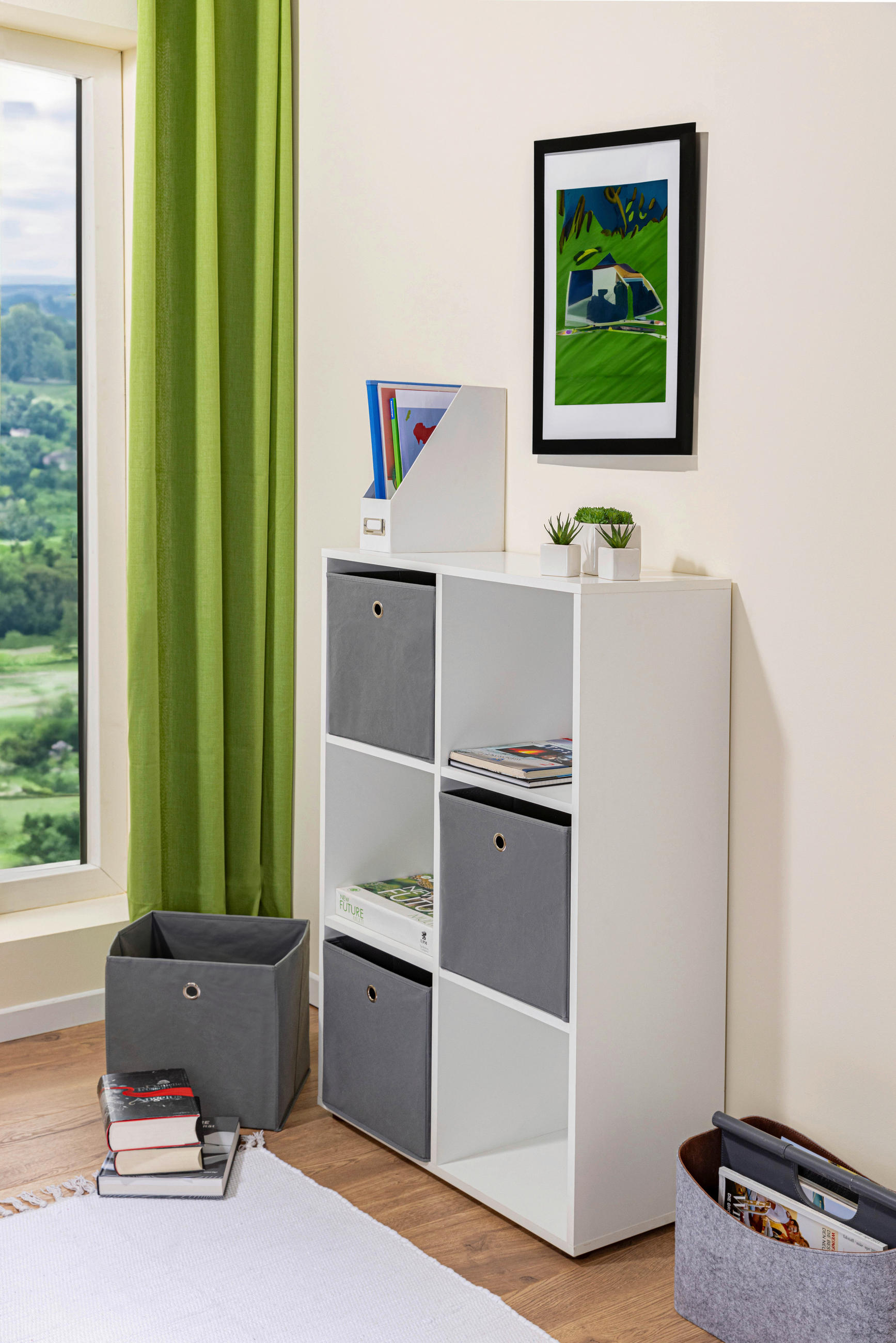 REGAL Weiß  - Schwarz/Weiß, Design, Holzwerkstoff/Kunststoff (70/110/33cm) - Livetastic