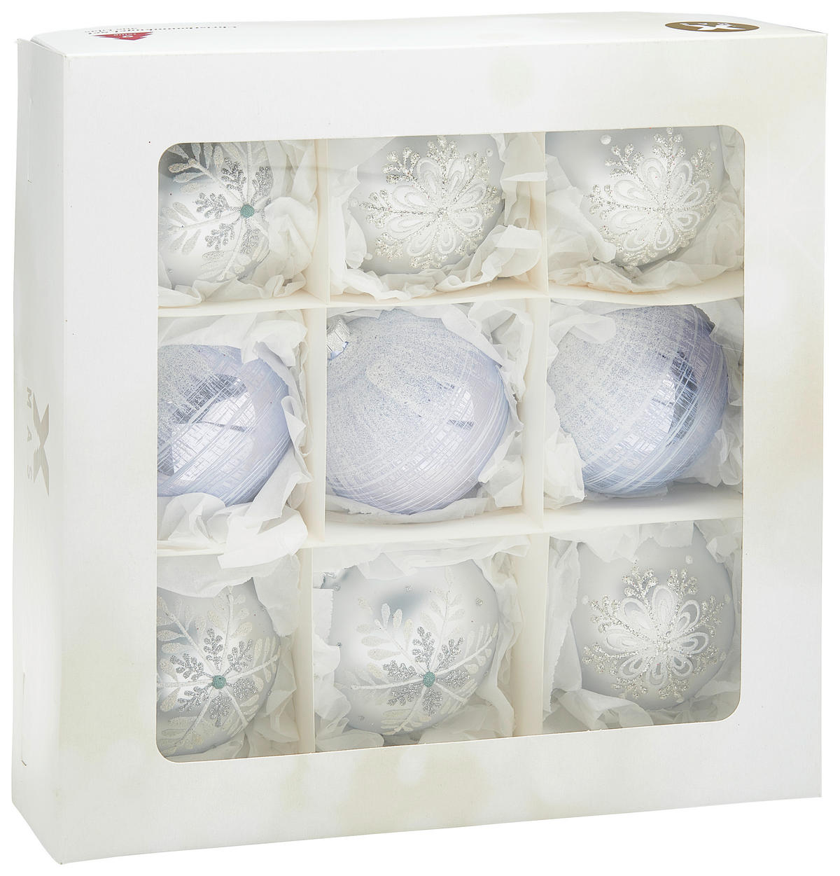 CHRISTBAUMKUGEL-SET 8 cm 9-teilig  - Hellblau, LIFESTYLE, Glas/Metall (8cm) - X-Mas
