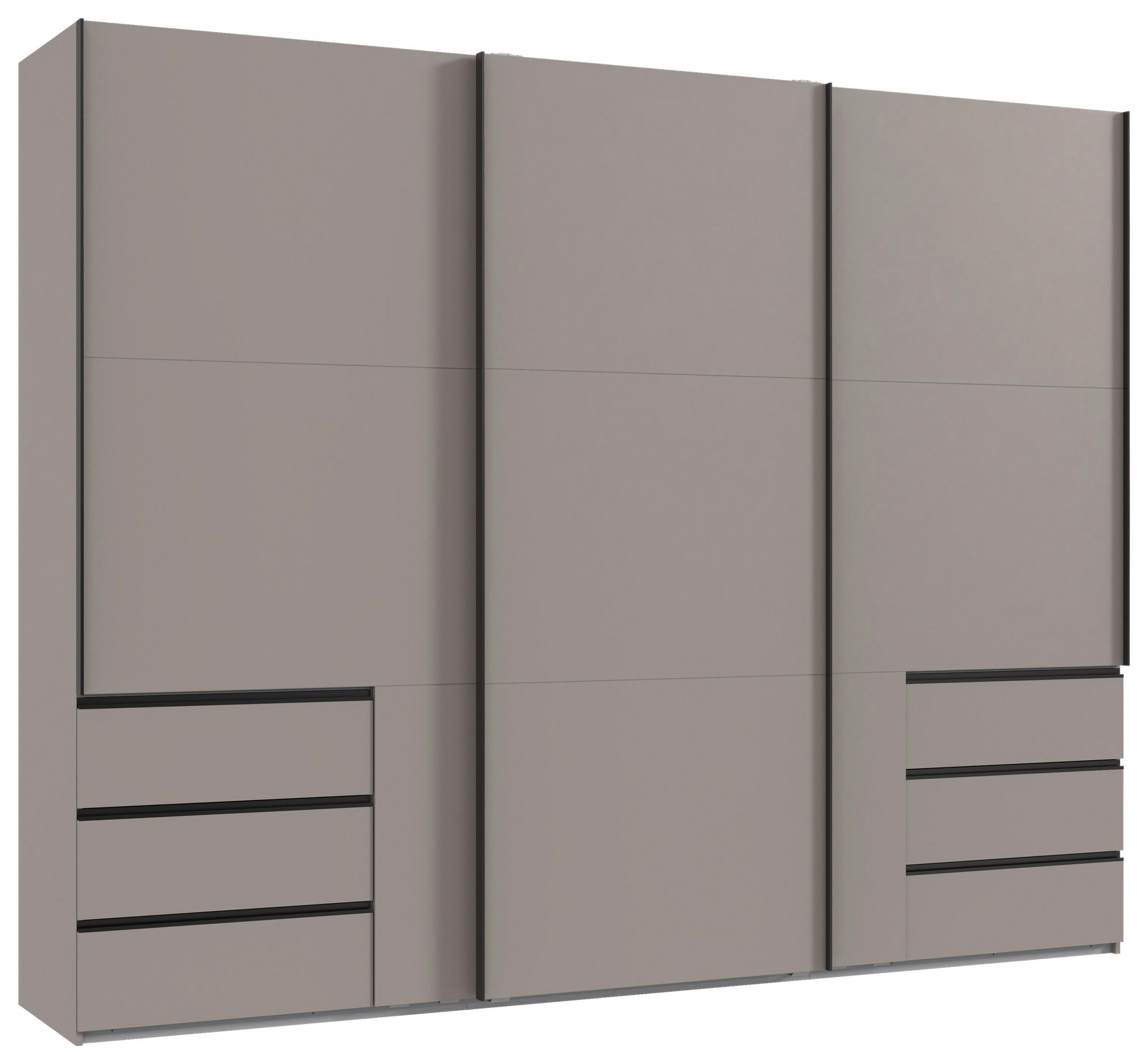 SCHWEBETÜRENSCHRANK  in Sahara  - Schwarz/Sahara, KONVENTIONELL, Holzwerkstoff/Metall (300/236/65cm) - Hom`in