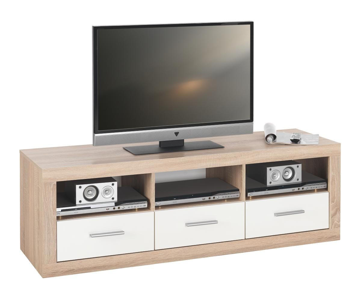 TV-ELEMENT - Silberfarben/Weiß, Design, Holzwerkstoff/Kunststoff (147/49/45cm) - Xora