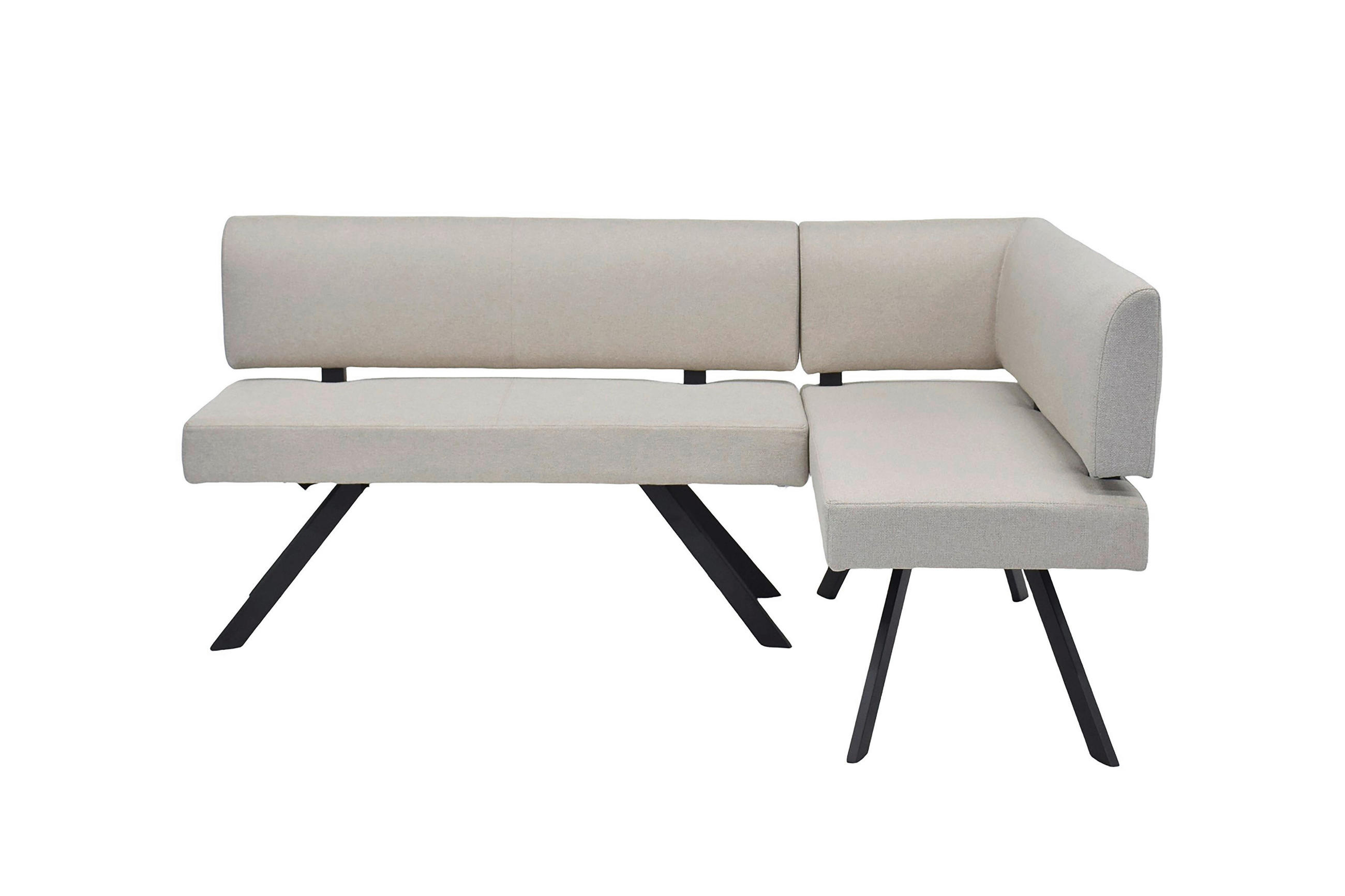 ECKBANK 182/85 cm Taupe   - Taupe/Schwarz, MODERN, Textil/Metall (182/85cm) - MID.YOU