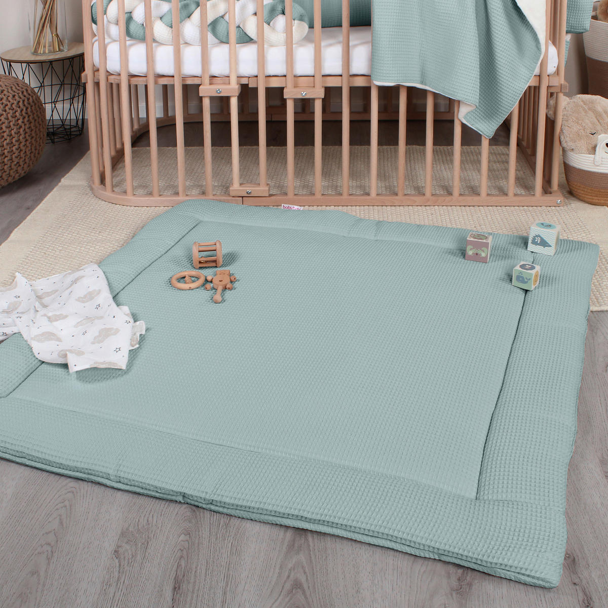 KRABBELDECKE 100/75 cm  - Pastellblau, Basics, Textil (100/75cm) - Babybay