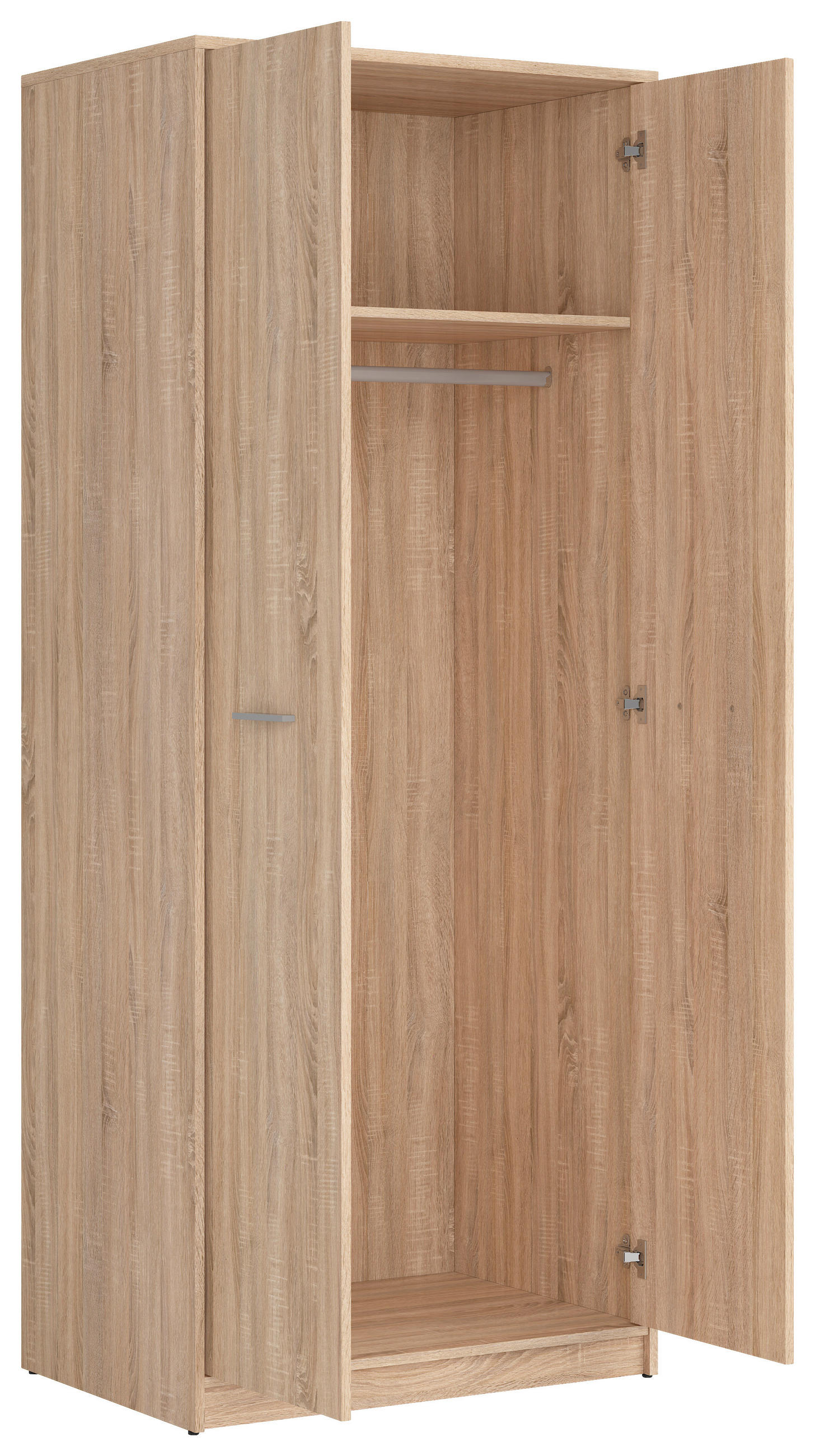 DREHTÜRENSCHRANK 80/197/54,5 cm 2-türig Sonoma Eiche  - Silberfarben/Sonoma Eiche, MODERN, Holzwerkstoff/Kunststoff (80/197/54,5cm) - MID.YOU