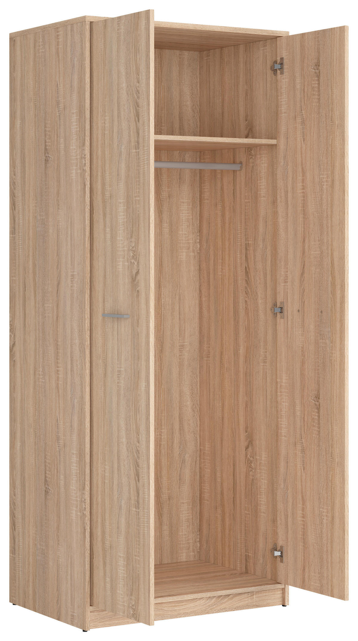 DREHTÜRENSCHRANK  in Sonoma Eiche  - Silberfarben/Sonoma Eiche, MODERN, Holzwerkstoff/Kunststoff (80/197/54,5cm) - MID.YOU