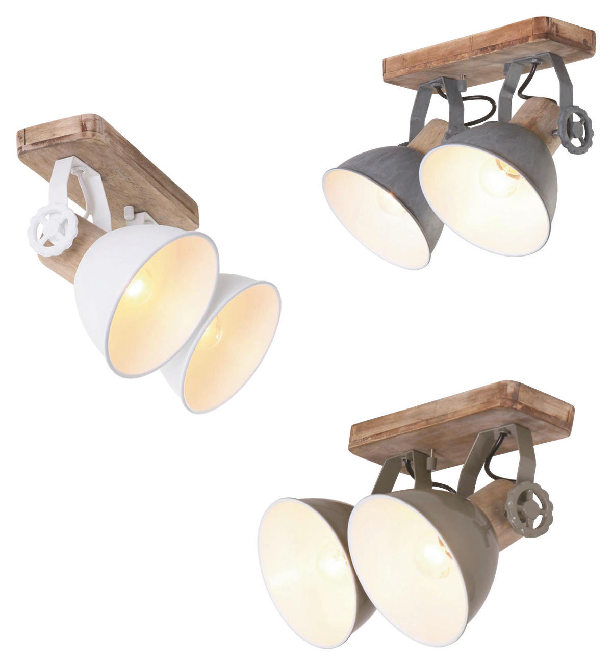 DECKENSPOTS - Anthrazit, Trend, Holz/Metall (32/19/17cm)