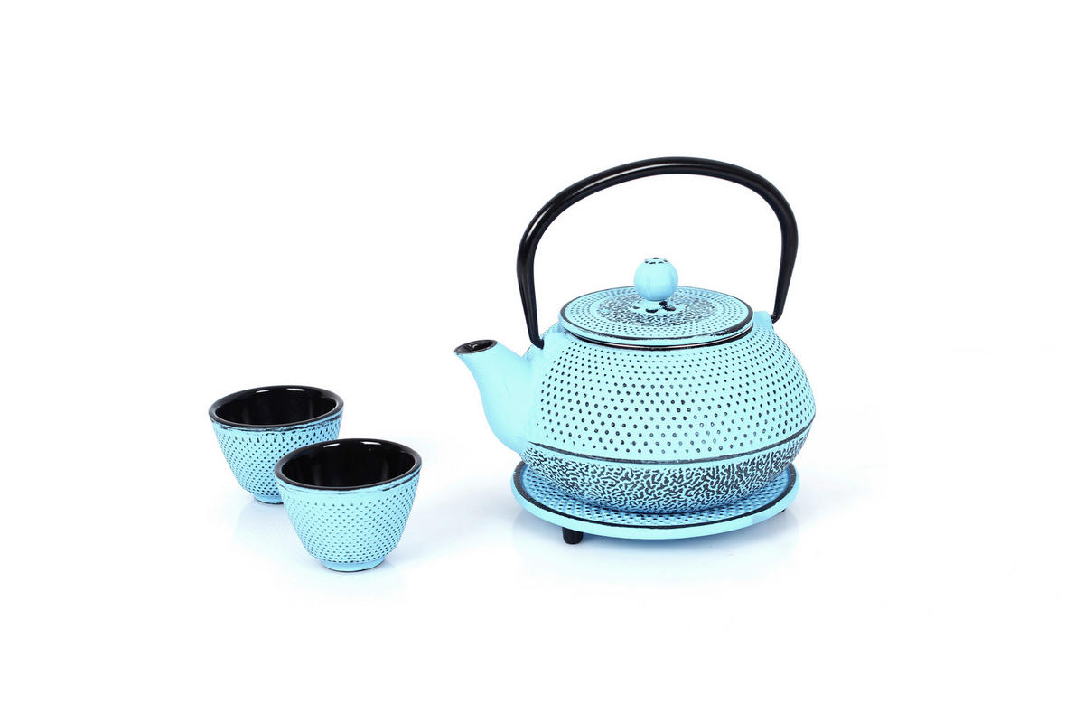 TEEKANNENSET  - Blau, Basics, Metall (800ml) - Echtwerk