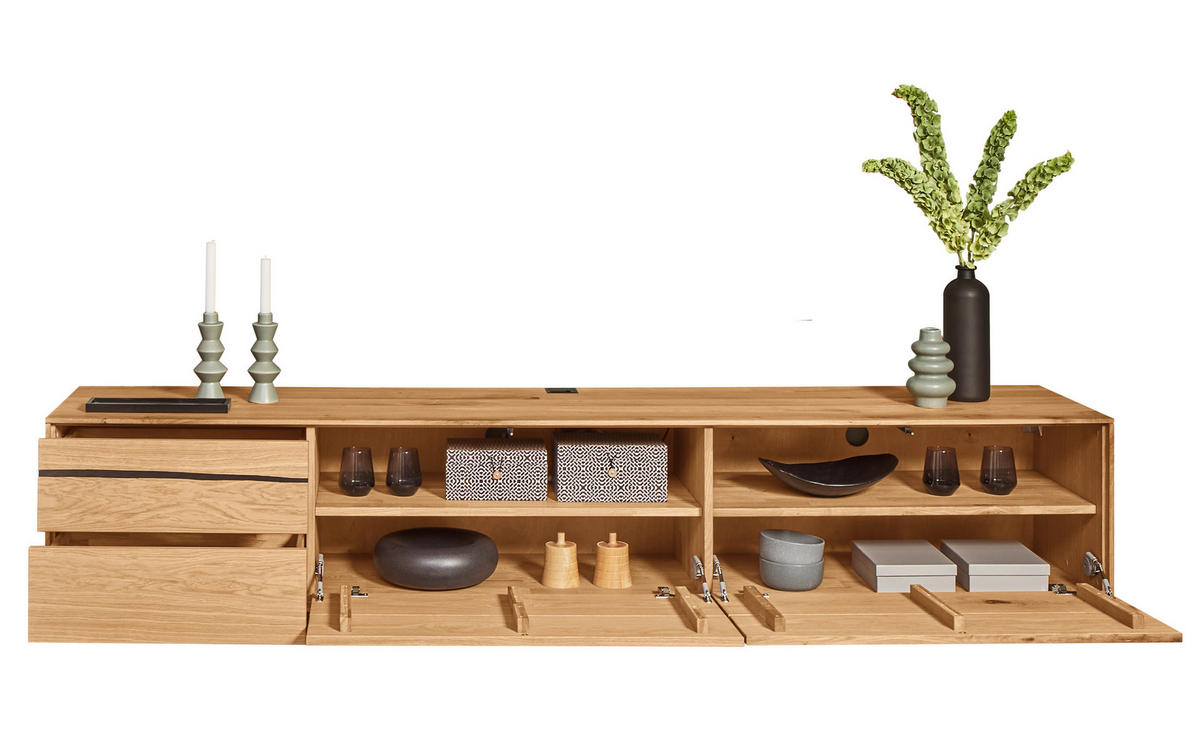 LOWBOARD  in 248/44/50 cm  - Eichefarben, Natur, Holz (248/44/50cm) - Waldwelt