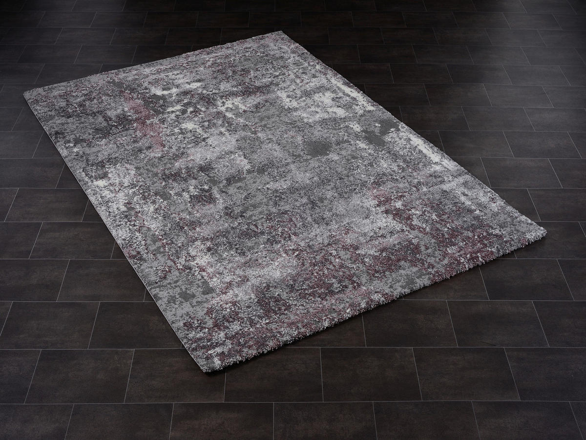VINTAGE-TEPPICH 65/130 cm Timeline Quantum Aubergine, Beige  - Beige/Aubergine, Design, Textil (65/130cm) - Novel