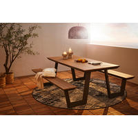 GARNITURA VRTNOG STOLA   metal, plastika  antracit, boje tikovine    - boje tikovine/antracit, Moderno, metal/plastika (200/180/75cm) - Ambia Garden