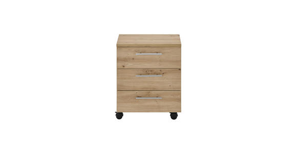 ROLLCONTAINER 40/56/39 cm  - Silberfarben/Eiche Artisan, MODERN, Holzwerkstoff/Kunststoff (40/56/39cm) - Carryhome