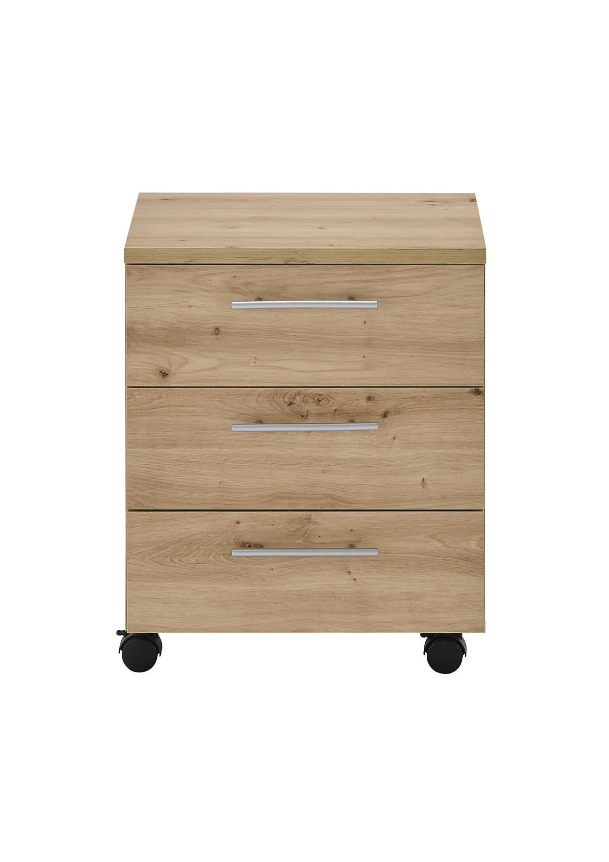 ROLLCONTAINER Eiche Artisan  - Silberfarben/Eiche Artisan, MODERN, Holzwerkstoff/Kunststoff (40/56/39cm) - Carryhome