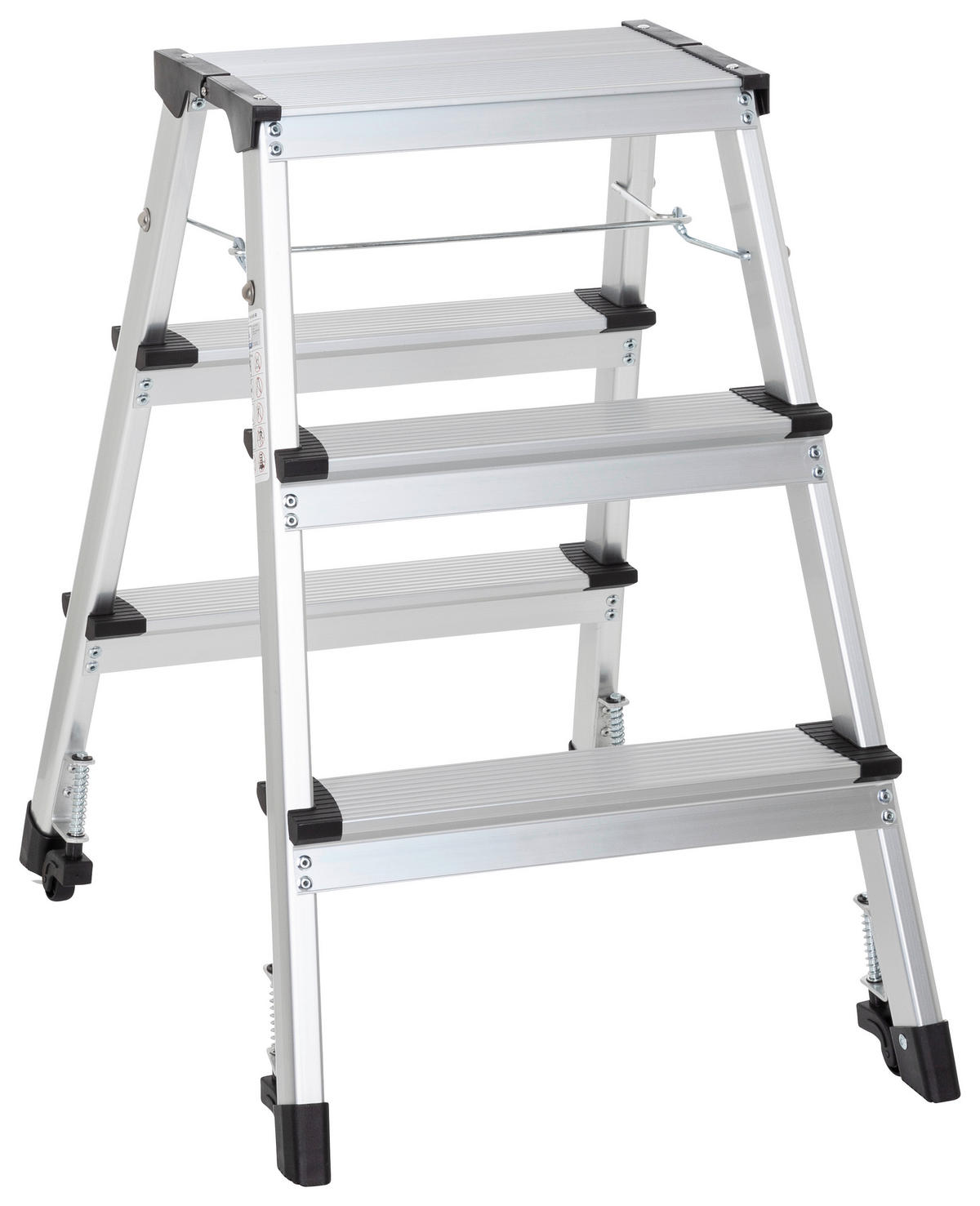 KLAPPTRITTLEITER - Alufarben, Basics, Metall (43/67/21cm) - MID.YOU