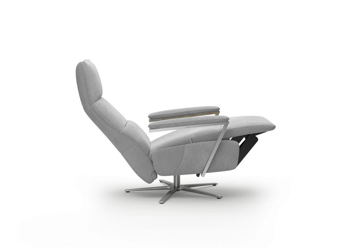 RELAXSESSEL Textil Hellgrau  - Silberfarben/Hellgrau, Basics, Textil/Metall (70/126/85cm) - Sit & More