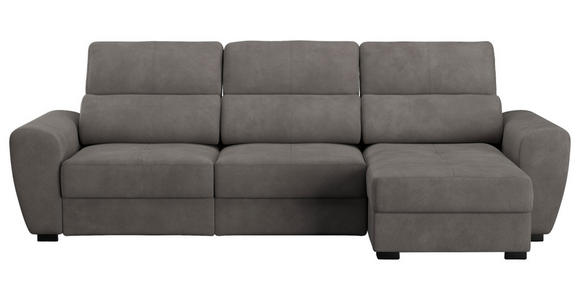 ECKSOFA in Mikrofaser Graubraun  - Graubraun/Schwarz, KONVENTIONELL, Kunststoff/Textil (285/177cm) - Carryhome
