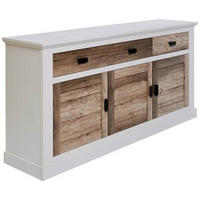 SIDEBOARD Hampton  in 158/81,3/40 cm  - Eichefarben/Schwarz, KONVENTIONELL, Holzwerkstoff/Metall (158/81,3/40cm)