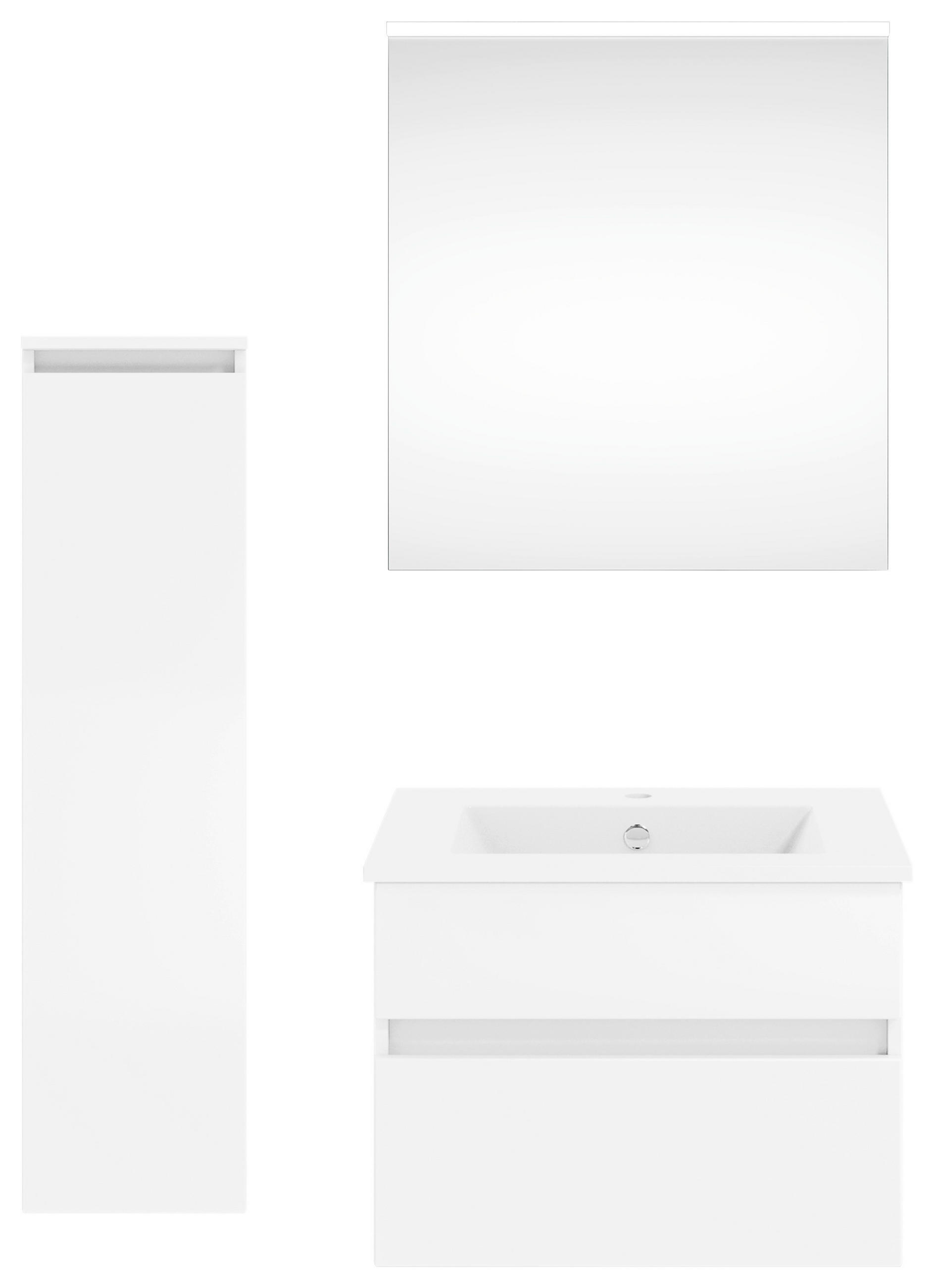 BADEZIMMER  in 92,2 cm  - Weiß Hochglanz/Weiß, KONVENTIONELL, Holzwerkstoff (92,2cm) - Puris