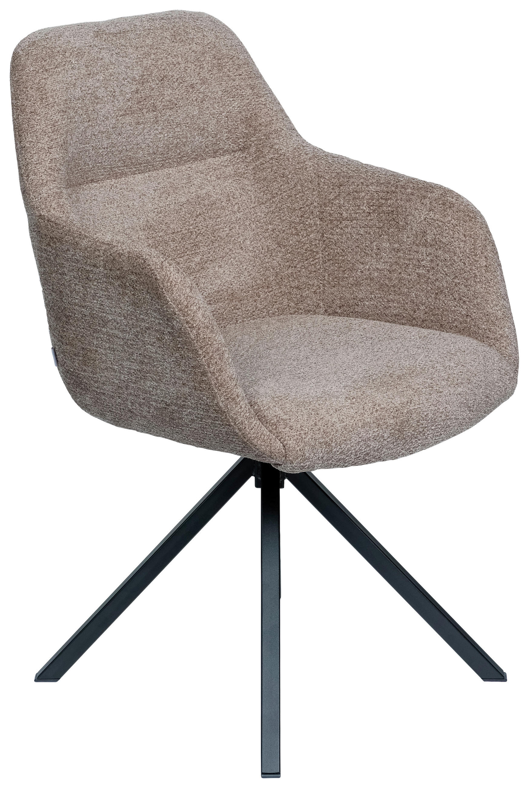 ARMLEHNSTUHL  in Stahl Chenille  - Taupe/Schwarz, Design, Textil/Metall (57/85,5/65cm) - Voleo