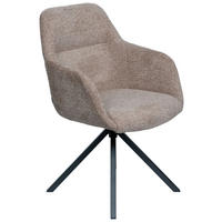 ARMLEHNSTUHL  in Stahl Chenille  - Taupe/Schwarz, Design, Textil/Metall (57/85,5/65cm) - Voleo