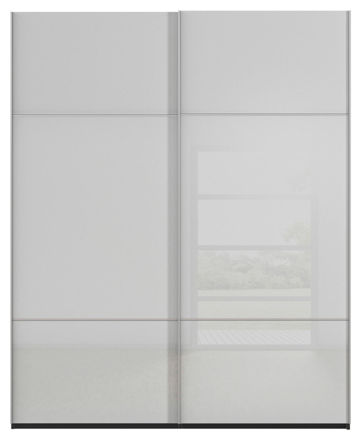 SCHWEBETÜRENSCHRANK 162/223/68 cm 2-türig Grau, Schwarz  - Alufarben/Schwarz, KONVENTIONELL, Glas/Holzwerkstoff (162/223/68cm) - Novel
