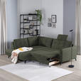 ECKSOFA in Flachgewebe, Leinenoptik Grün  208/247 cm  - Schwarz/Grün, Design, Textil/Metall (208/247cm) - Xora