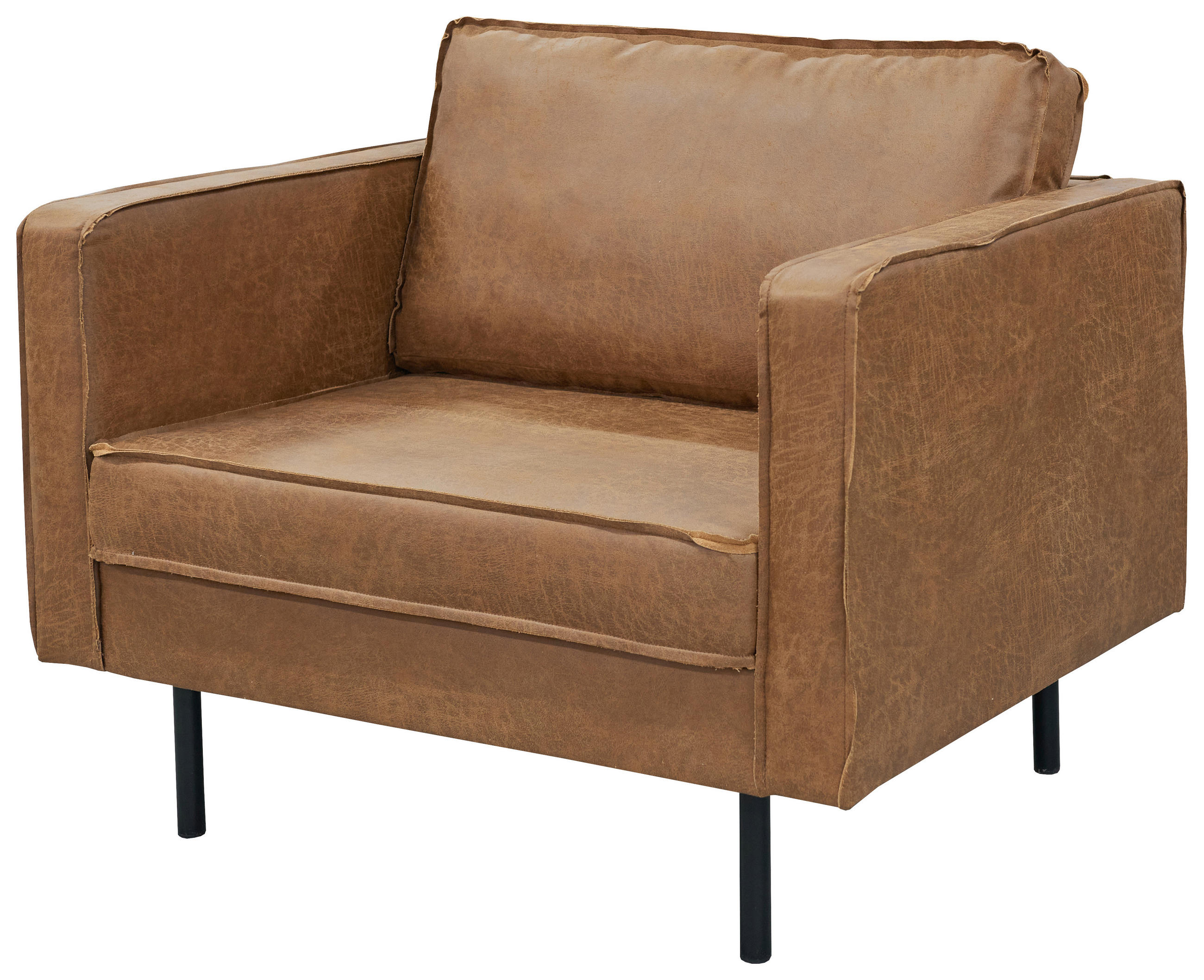 SESSEL Lederlook Braun - Schwarz/Braun, Design, Leder (105/84/90cm) - MID.YOU