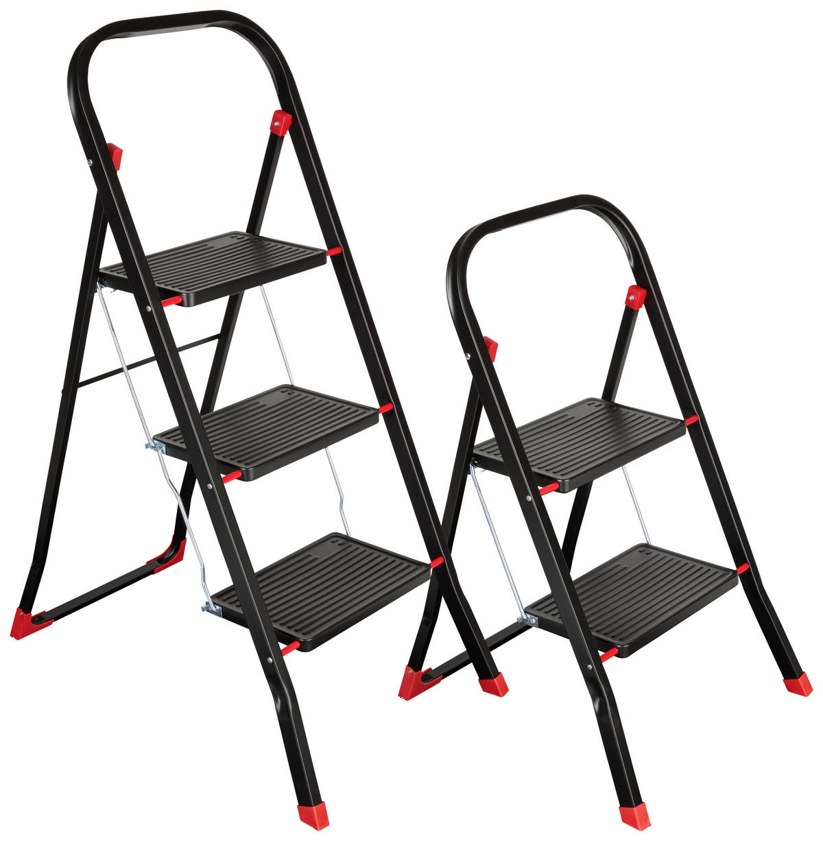 KLAPPTRITTLEITER - Schwarz, Basics, Metall (46/51,6/82,5cm)