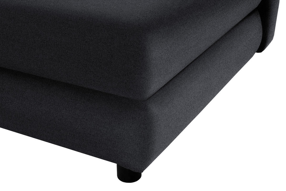 SCHLAFSOFA Webstoff Dunkelgrau  - Dunkelgrau/Schwarz, Design, Kunststoff/Textil (197/77/81cm) - home24