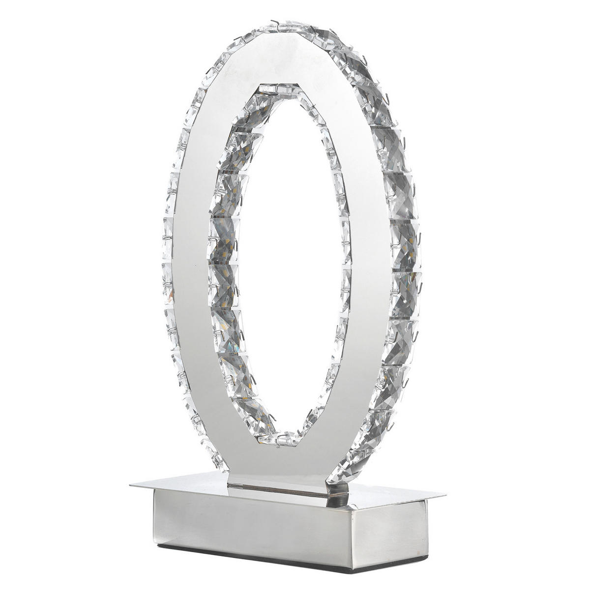LED-TISCHLEUCHTE 20/27 cm  - Chromfarben, Design, Glas/Metall (20/27cm)