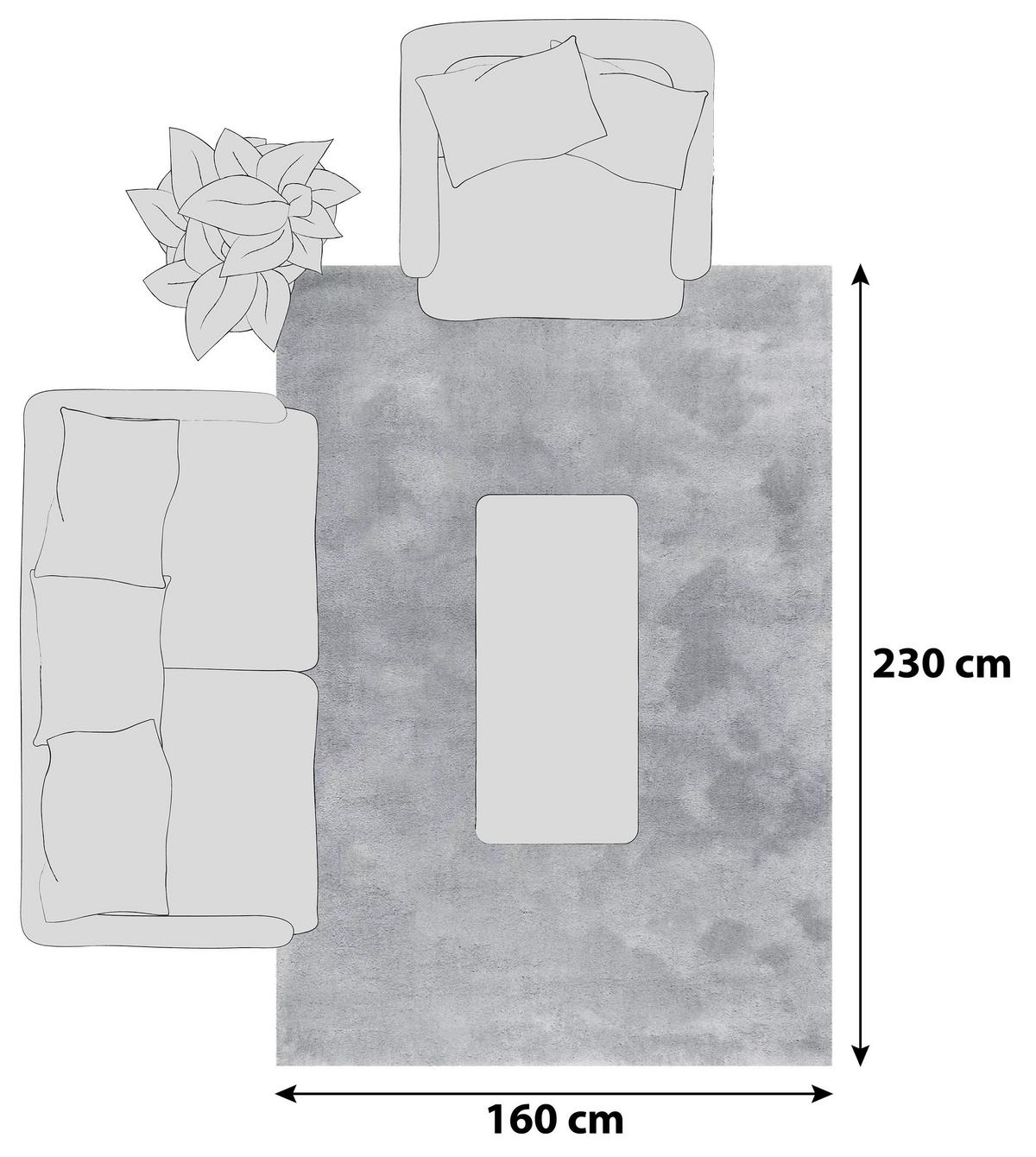 HOCHFLORTEPPICH 160/230 cm Relaxx Hellgrau  - Hellgrau, Basics, Textil (160/230cm) - Esprit